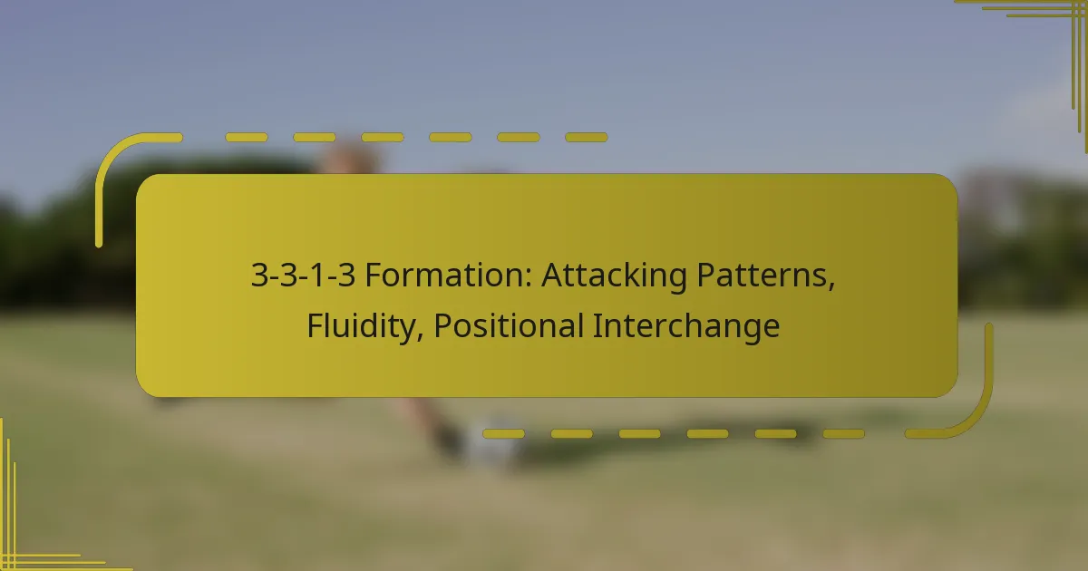 3-3-1-3 Formation: Attacking Patterns, Fluidity, Positional Interchange