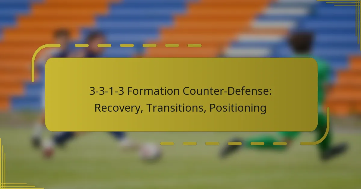 3-3-1-3 Formation Counter-Defense: Recovery, Transitions, Positioning