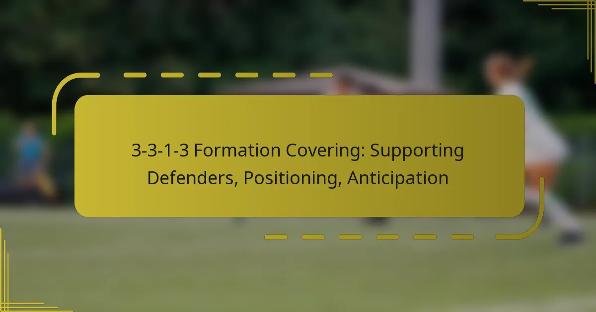 3-3-1-3 Formation Covering: Supporting Defenders, Positioning, Anticipation