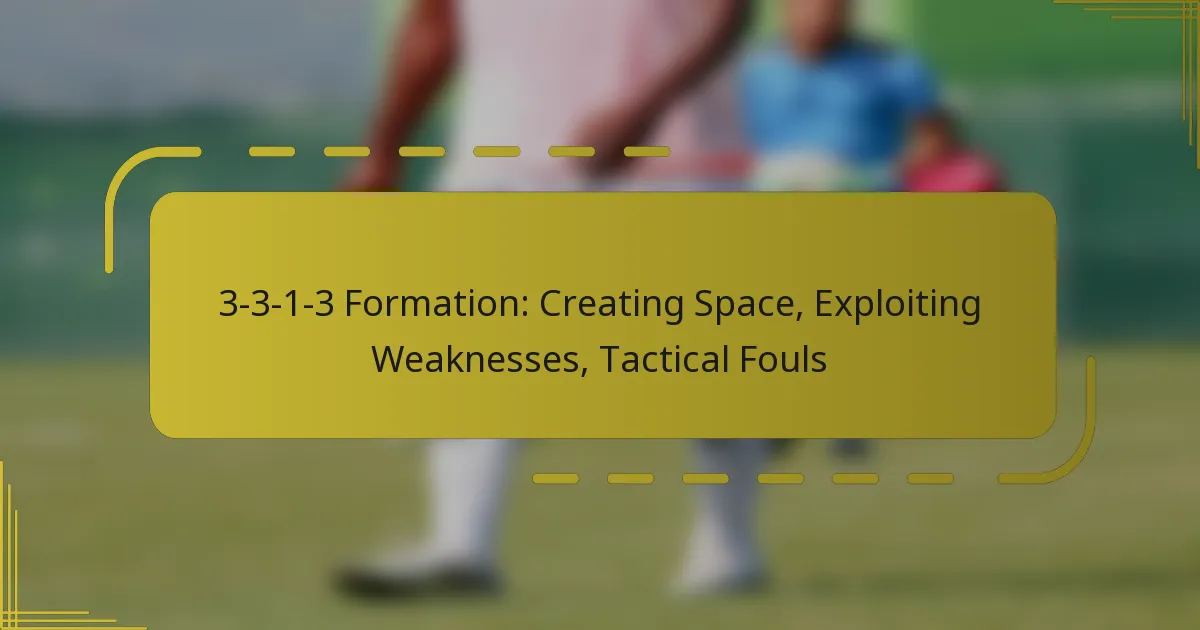 3-3-1-3 Formation: Creating Space, Exploiting Weaknesses, Tactical Fouls