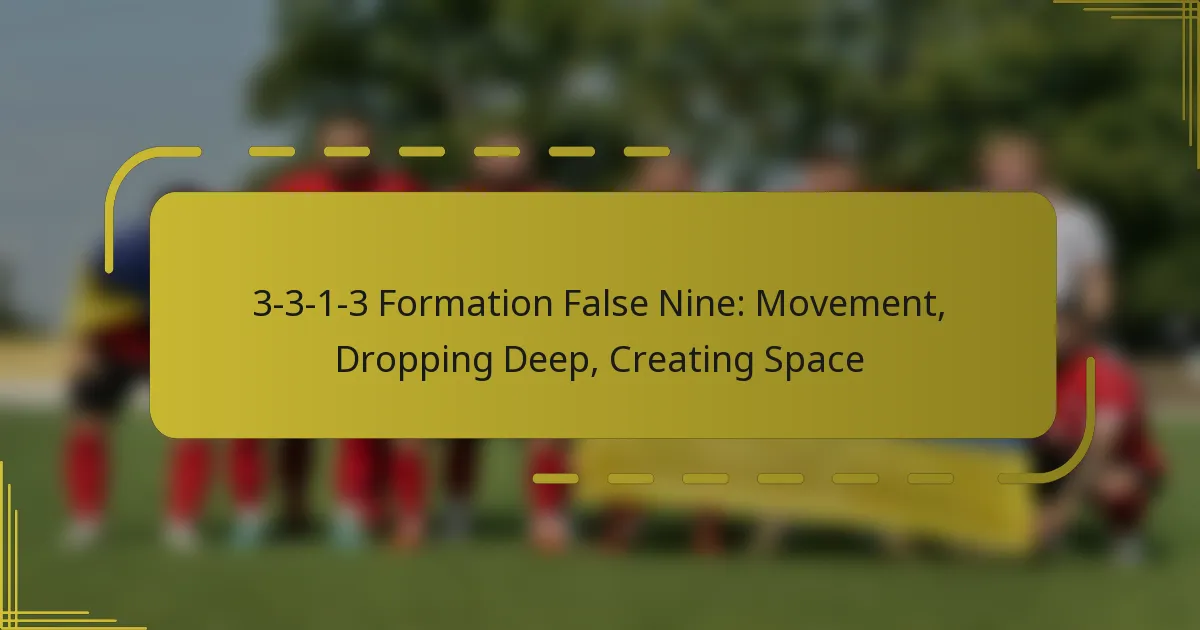 3-3-1-3 Formation False Nine: Movement, Dropping Deep, Creating Space