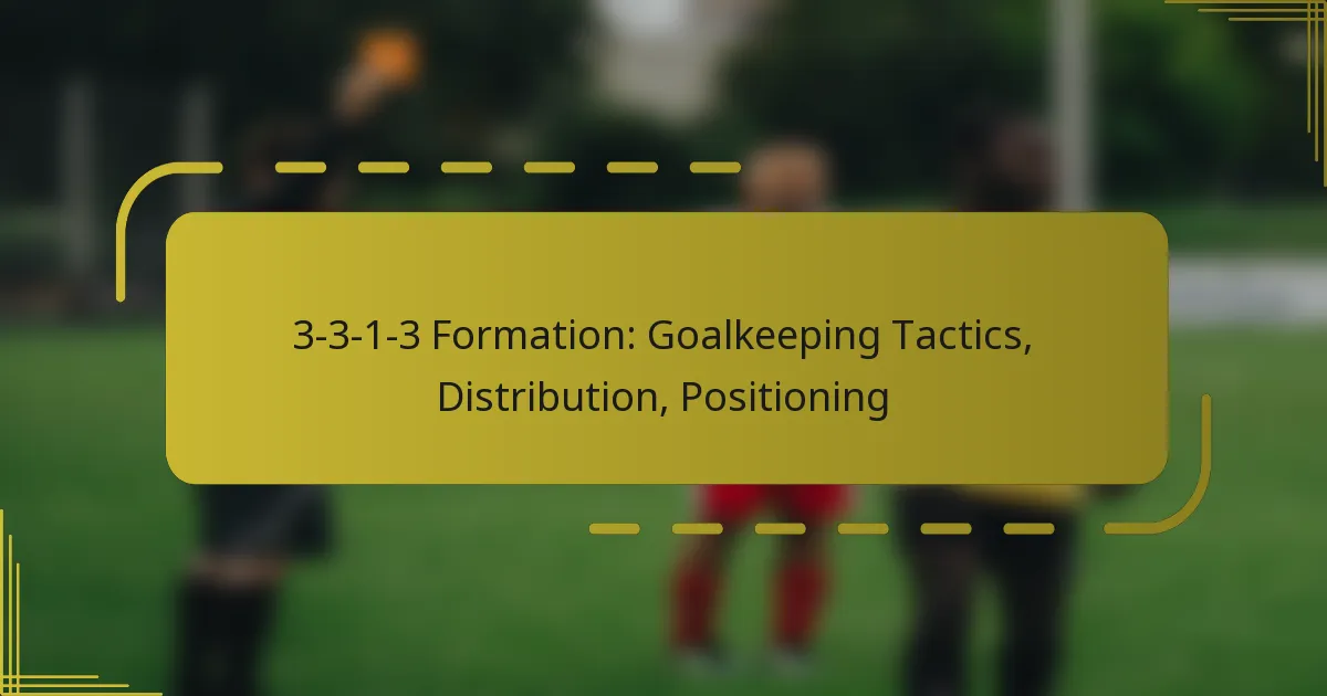 3-3-1-3 Formation: Goalkeeping Tactics, Distribution, Positioning