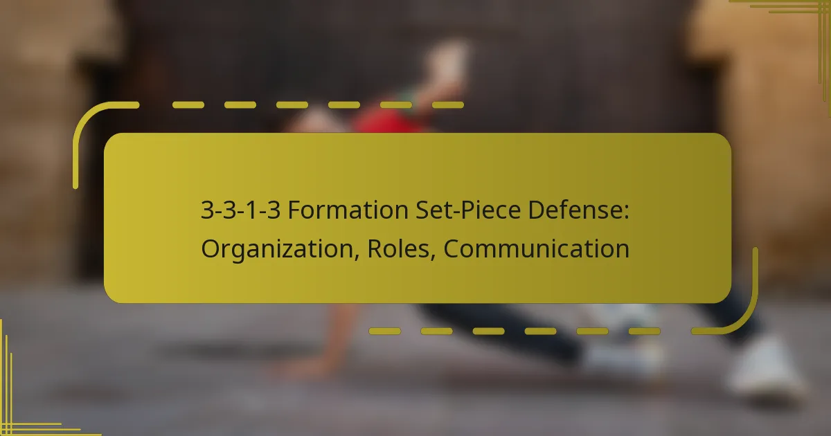 3-3-1-3 Formation Set-Piece Defense: Organization, Roles, Communication