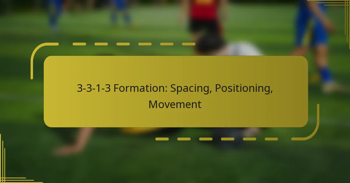 3-3-1-3 Formation: Spacing, Positioning, Movement