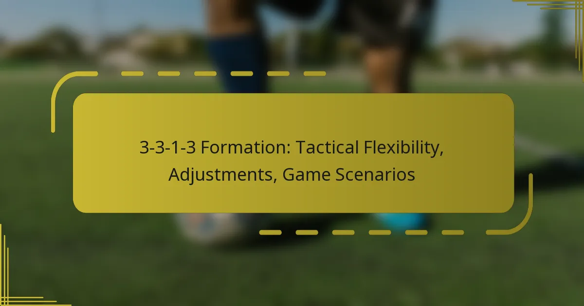 3-3-1-3 Formation: Tactical Flexibility, Adjustments, Game Scenarios
