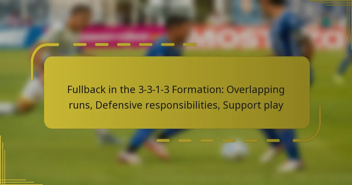 Fullback in the 3-3-1-3 Formation: Overlapping runs, Defensive responsibilities, Support play