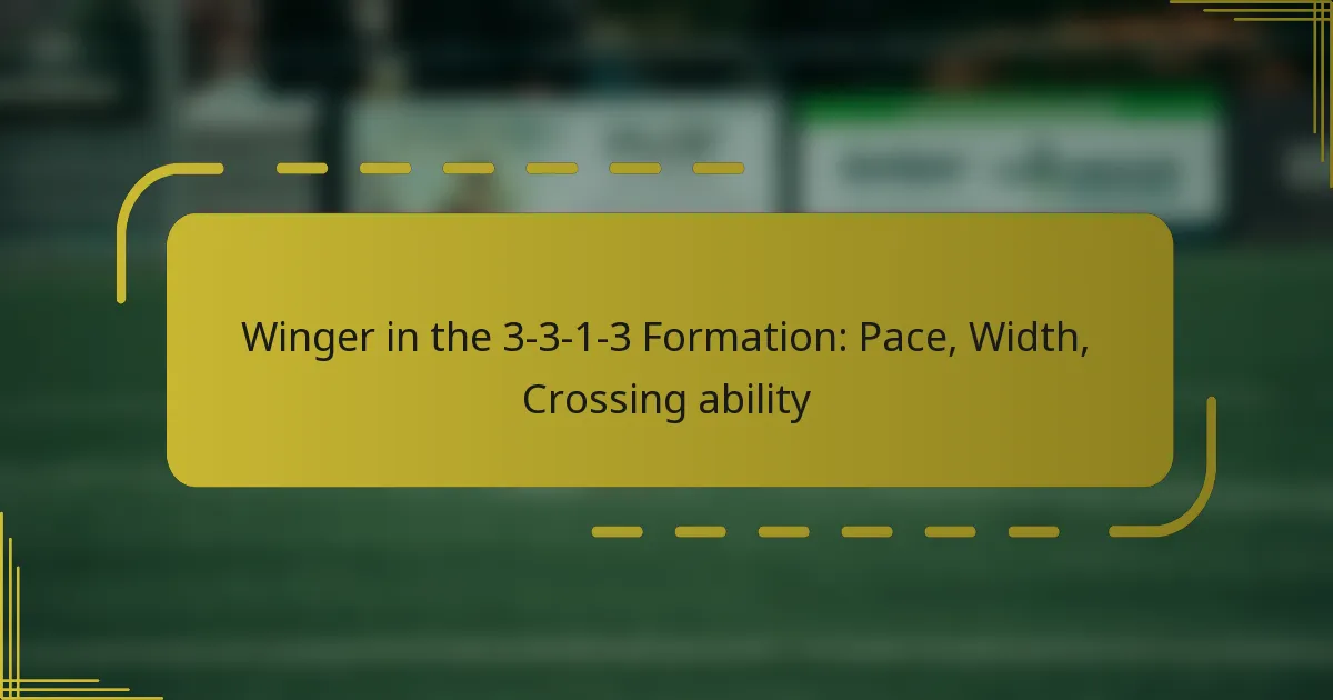 Winger in the 3-3-1-3 Formation: Pace, Width, Crossing ability