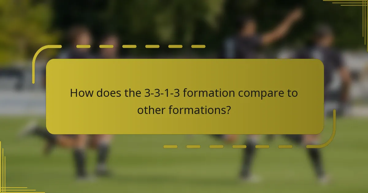 How does the 3-3-1-3 formation compare to other formations?