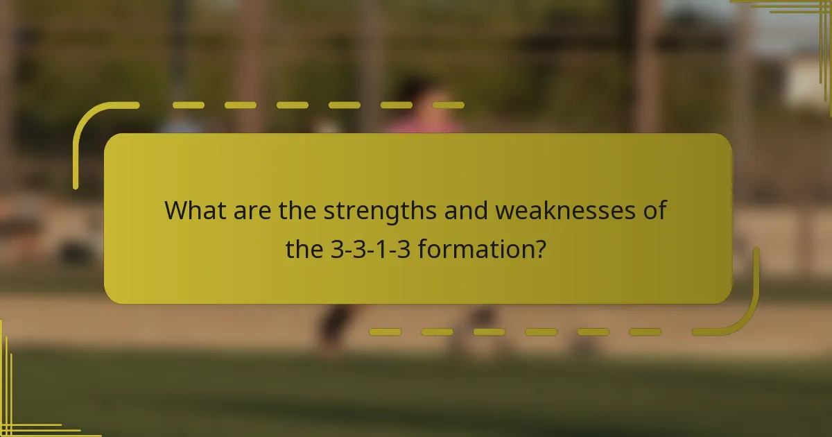 What are the strengths and weaknesses of the 3-3-1-3 formation?