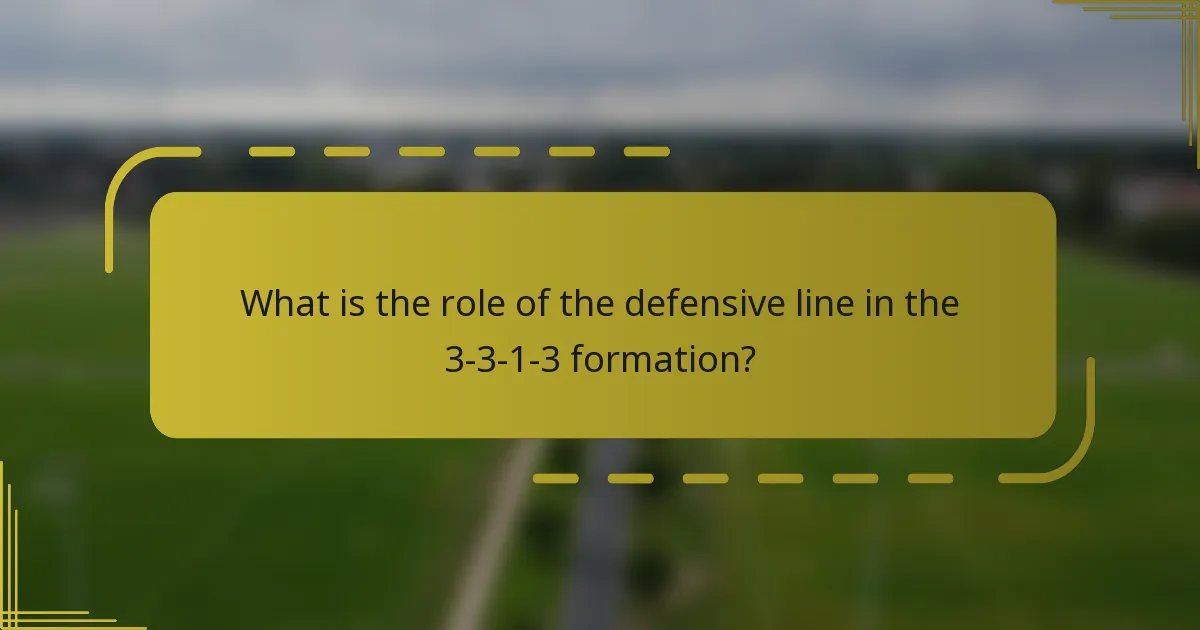 What is the role of the defensive line in the 3-3-1-3 formation?