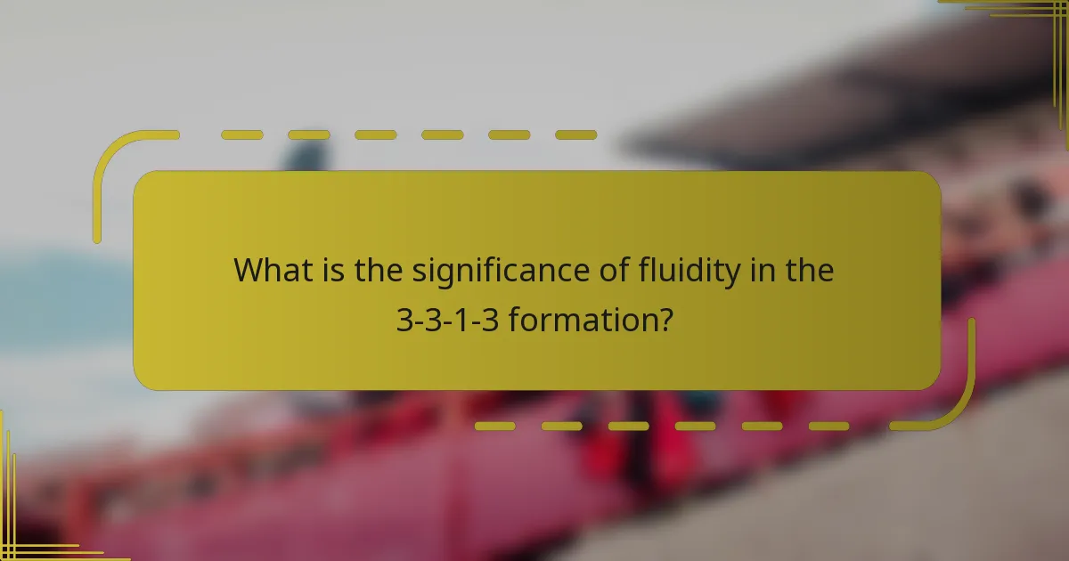 What is the significance of fluidity in the 3-3-1-3 formation?